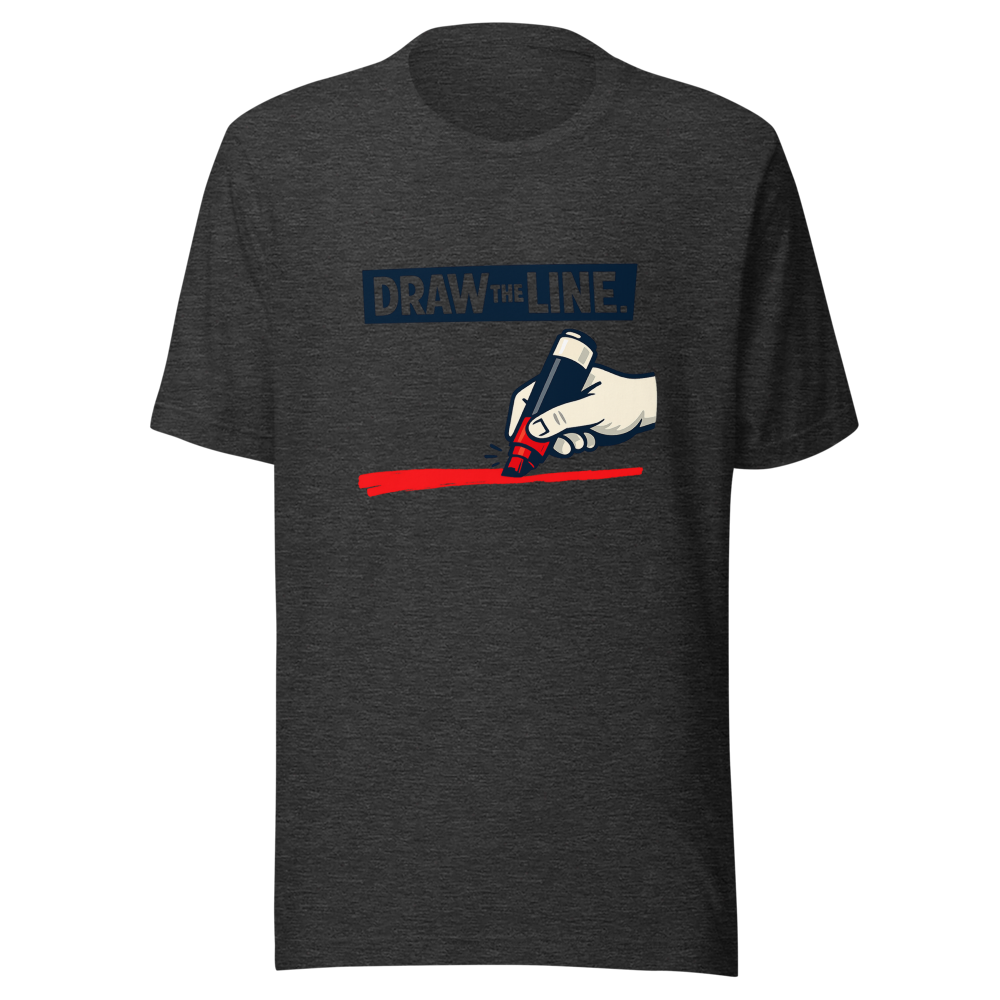 Draw The Line Funny Weight Loss Meme T-Shirt - Image 9
