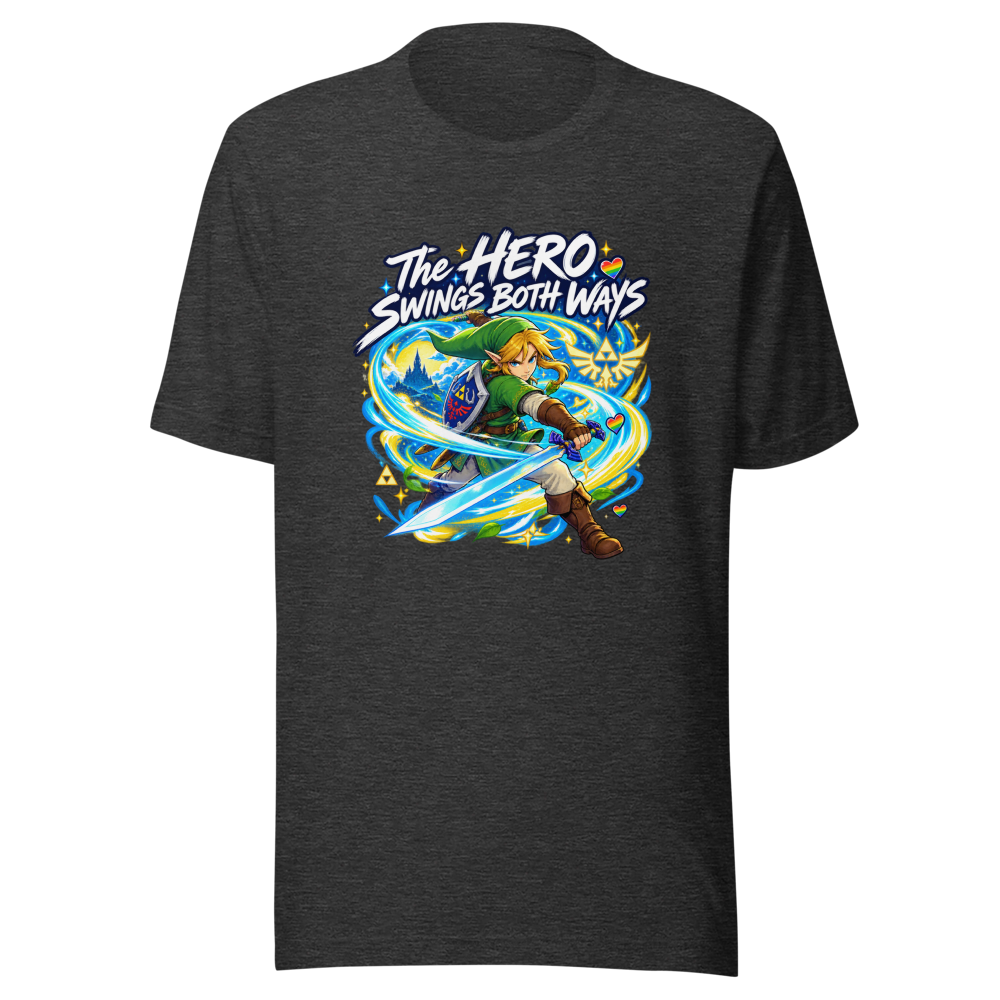 The Hero Swings Both Ways Zelda T-Shirt - Image 9