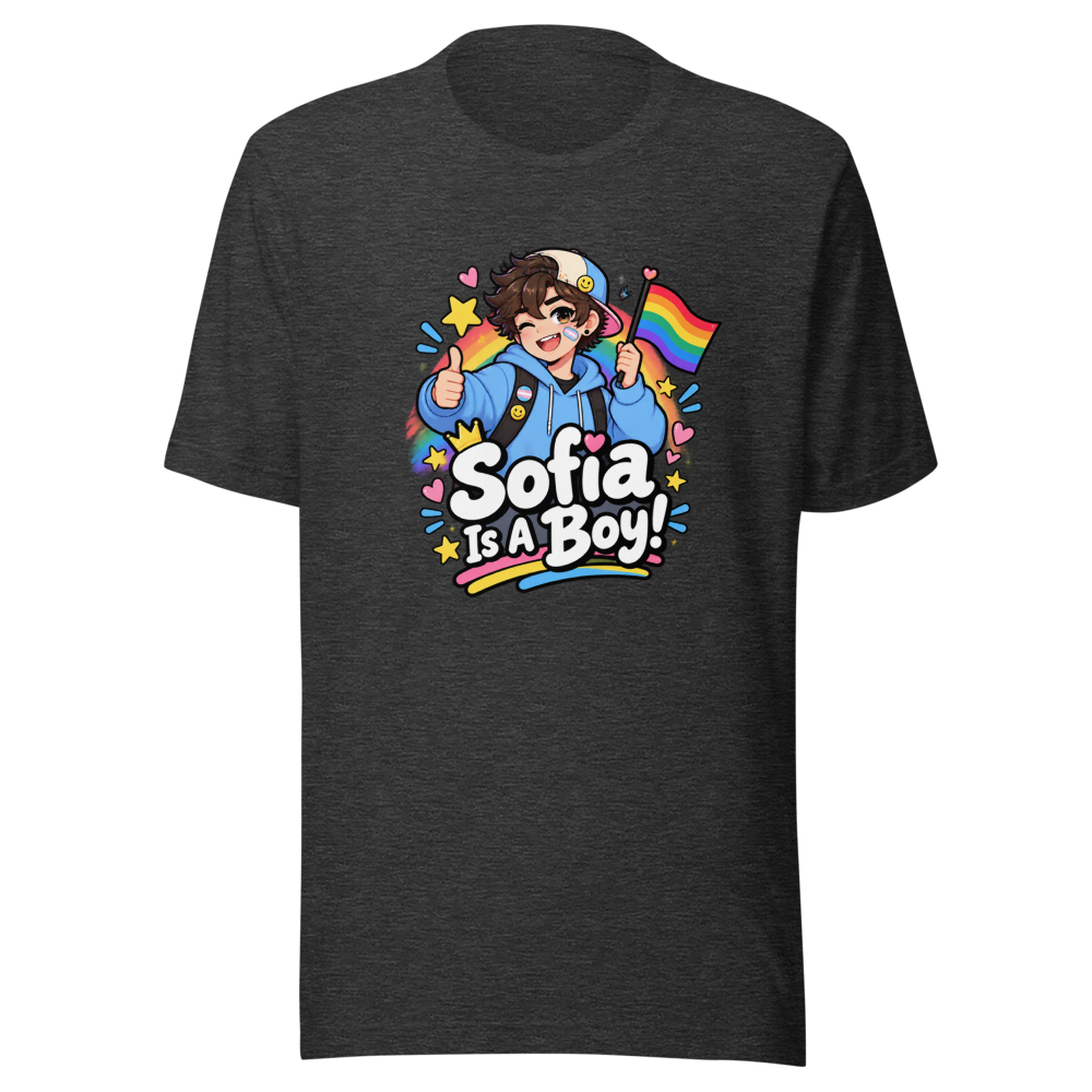 Sofia Is A Boy Trans Pride T-Shirt - Image 9