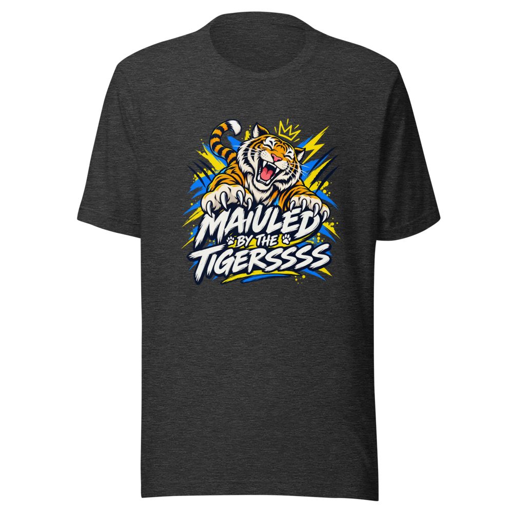 MAULED BY THE TIGERSSSS Funny Meme T-Shirt - Image 9
