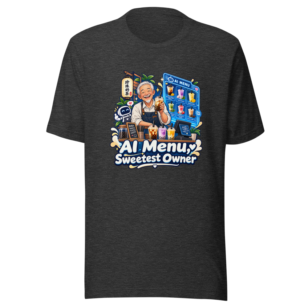 AI Menu Boba Shop Sweet Old Man Tee - Image 9