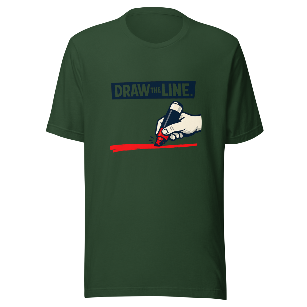 Draw The Line Funny Weight Loss Meme T-Shirt - Image 7