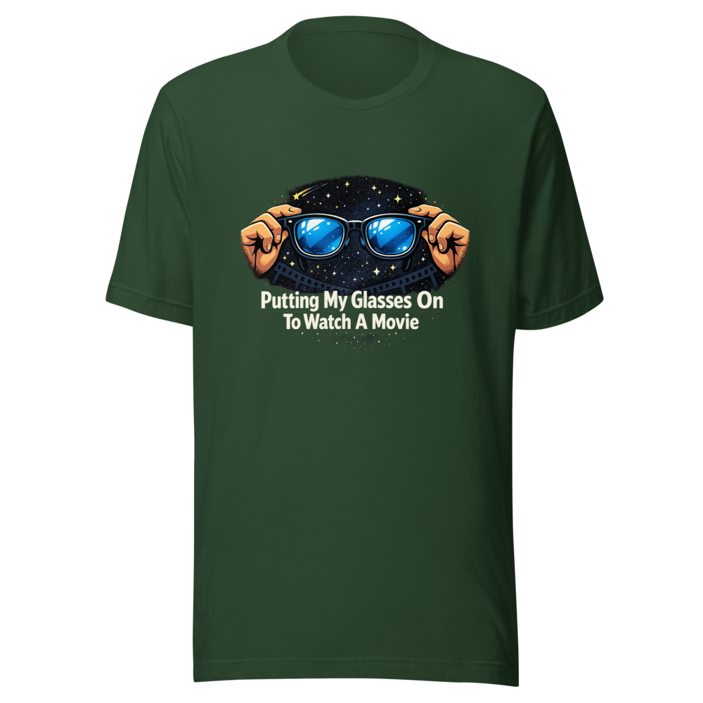 Putting My Glasses On To Watch Movie T-Shirt - Image 7