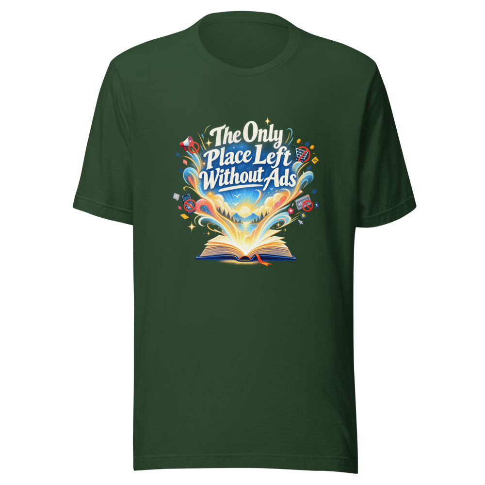 Escape the Ads: Book Lover's Tee - Image 7