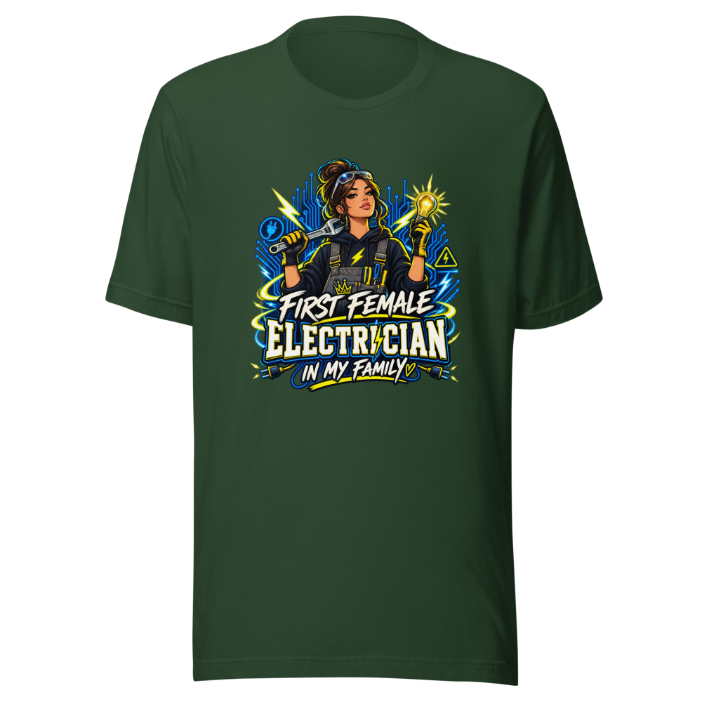 First Female Electrician Family T-Shirt - Image 7