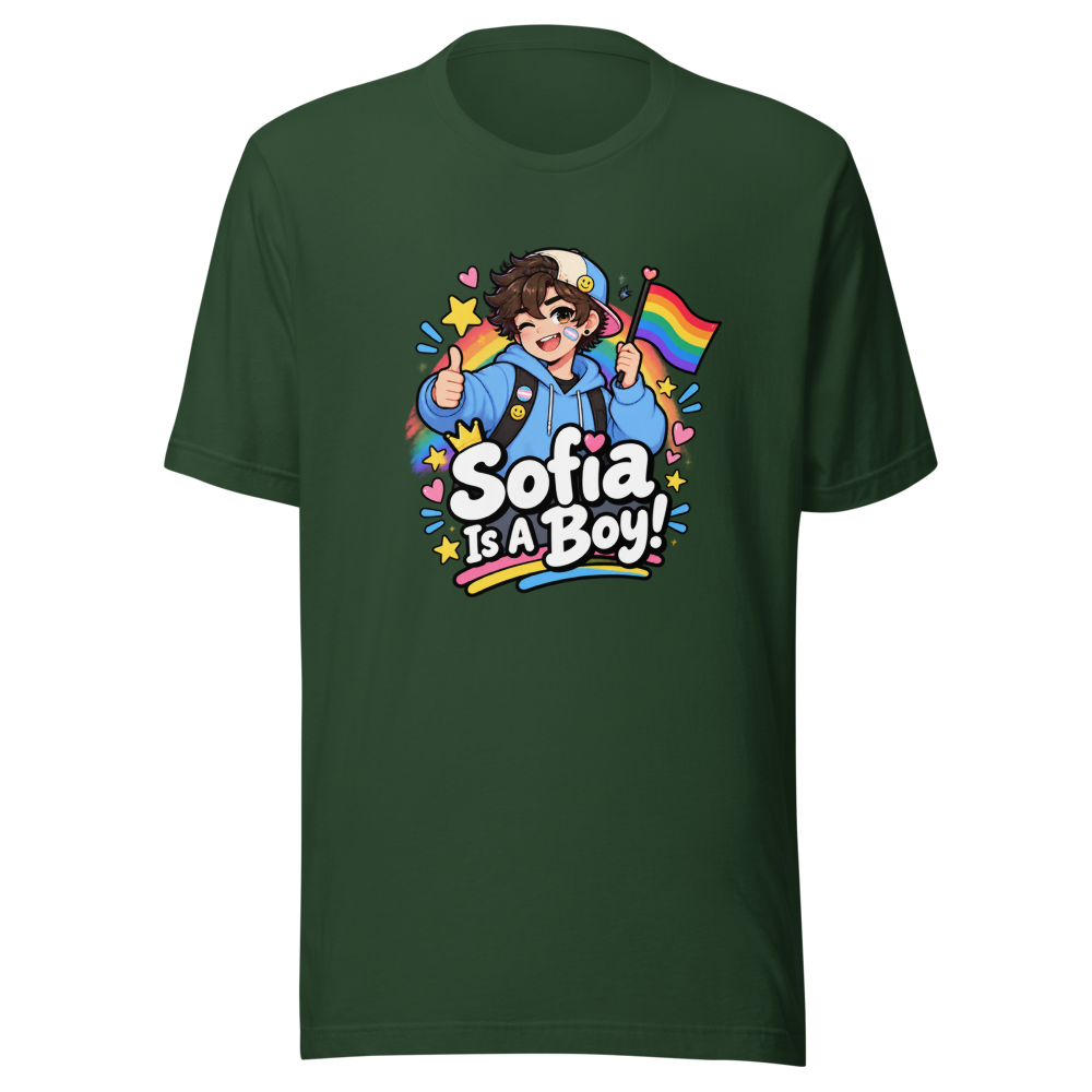 Sofia Is A Boy Trans Pride T-Shirt - Image 7