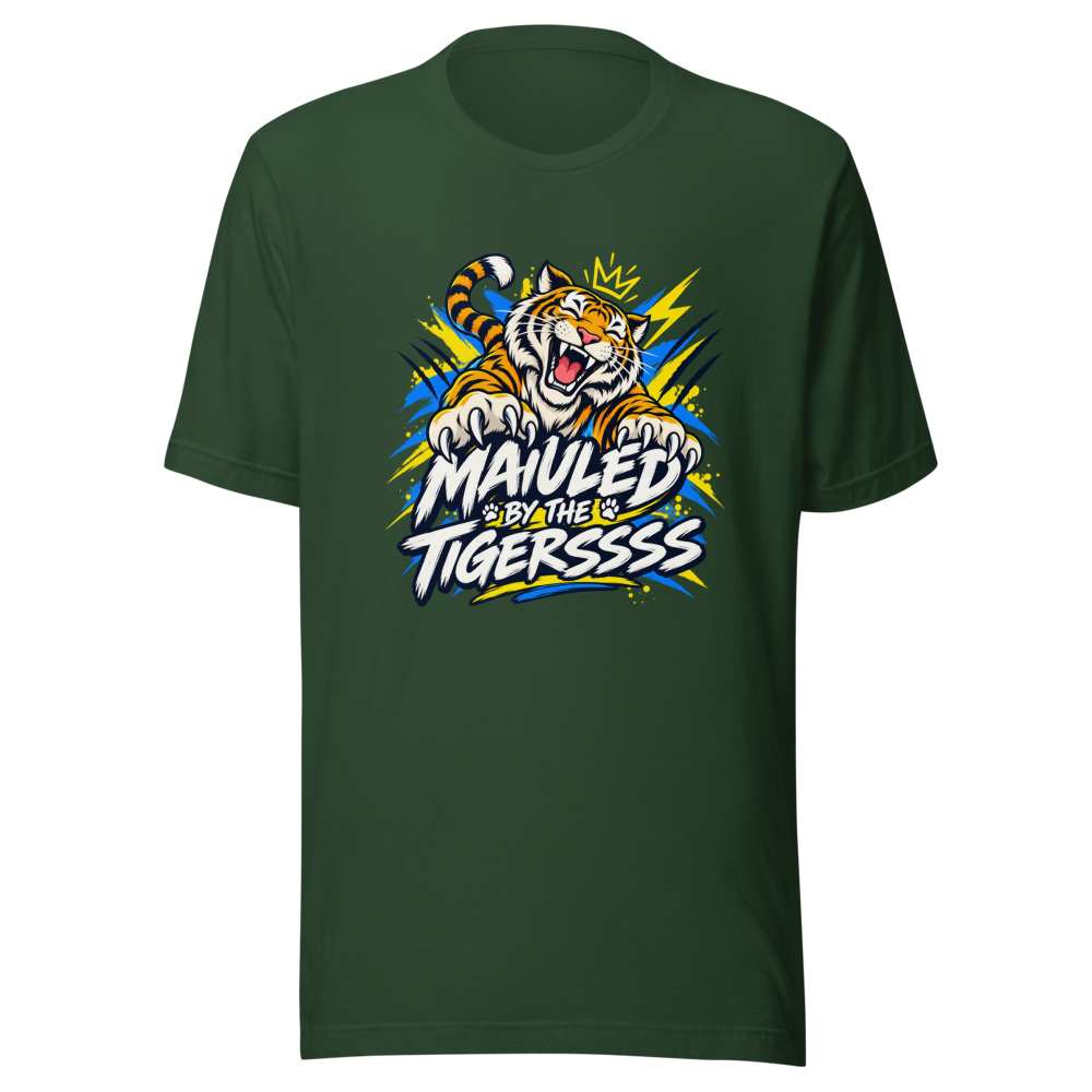 MAULED BY THE TIGERSSSS Funny Meme T-Shirt - Image 7