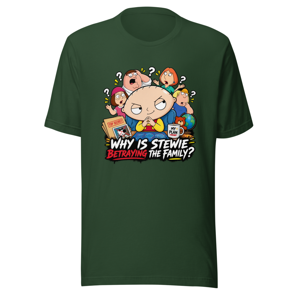 Stewie's Betrayal Family Guy Funny T-Shirt - Image 7