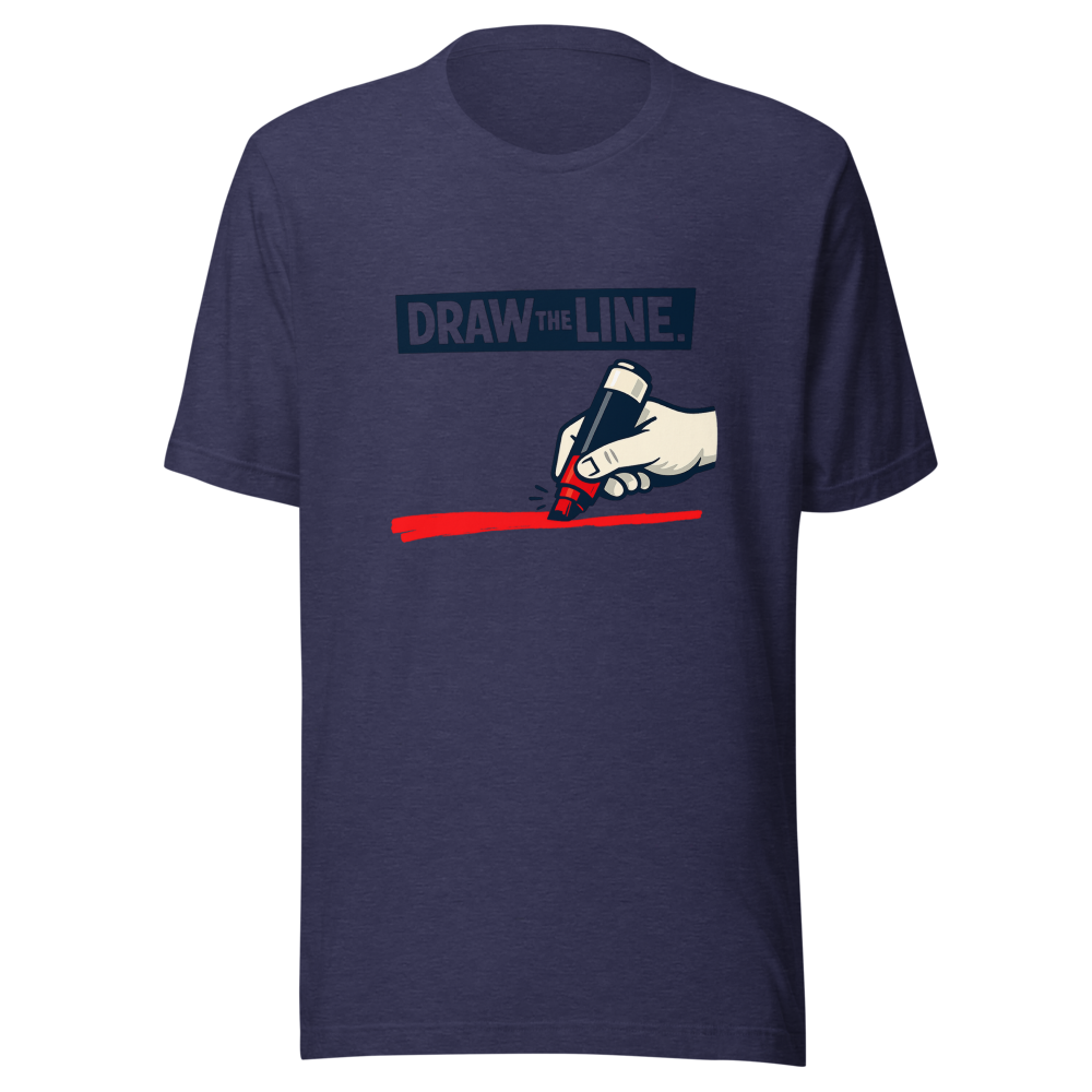 Draw The Line Funny Weight Loss Meme T-Shirt - Image 5