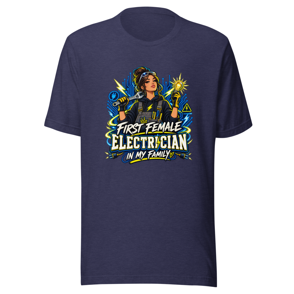 First Female Electrician Family T-Shirt - Image 5