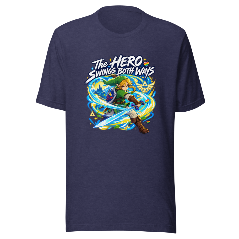 The Hero Swings Both Ways Zelda T-Shirt - Image 5