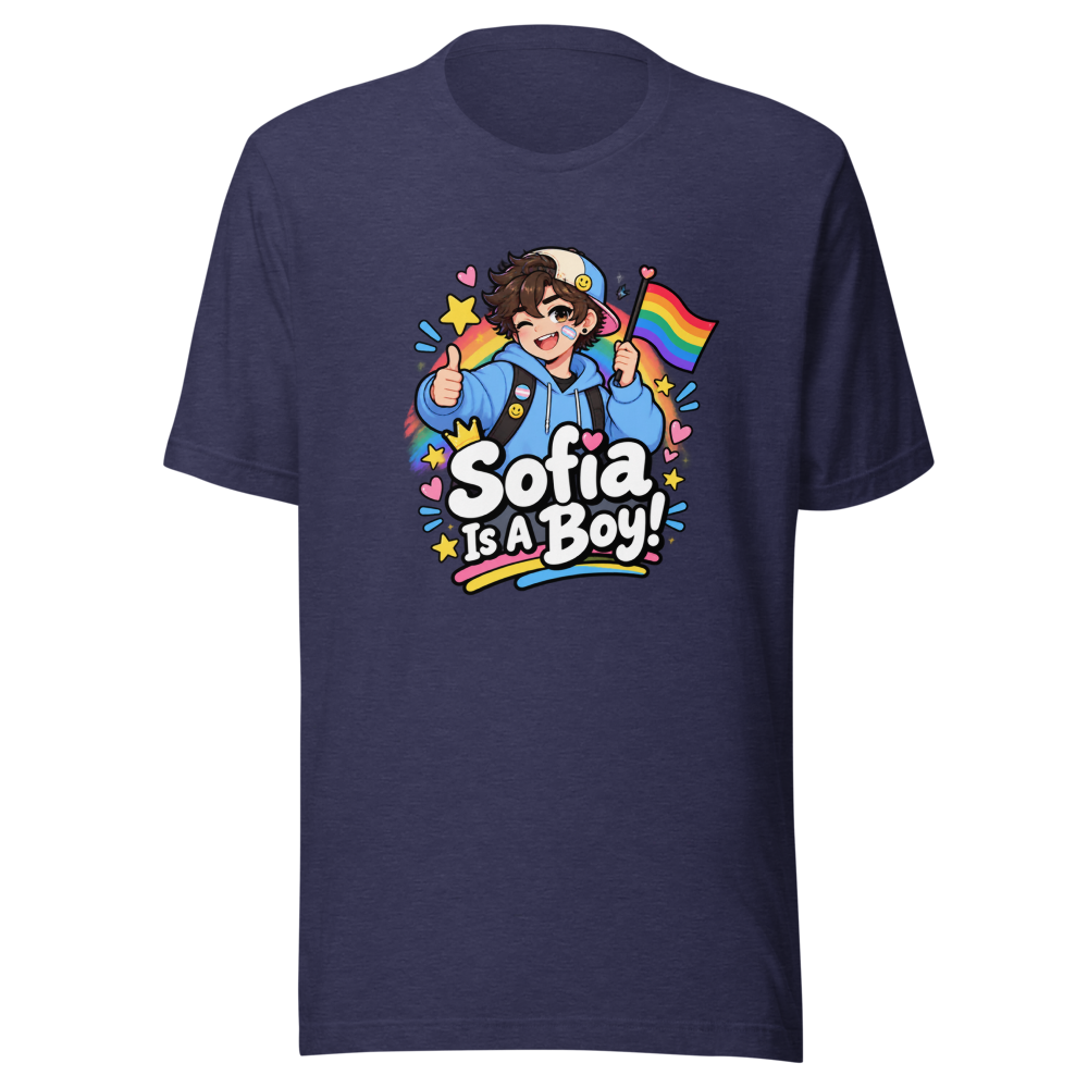 Sofia Is A Boy Trans Pride T-Shirt - Image 5