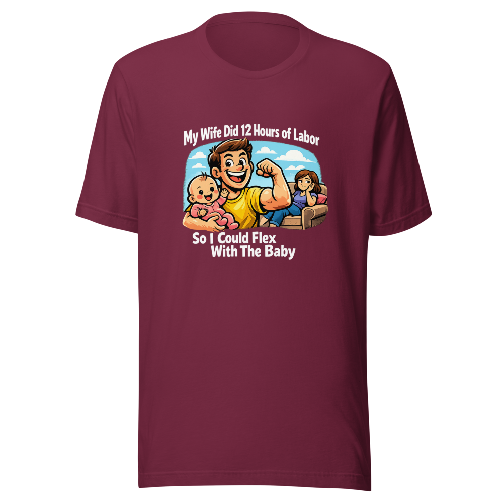 New Dad Flex Baby Mama Humor T-Shirt - Image 6