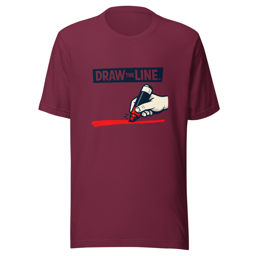 Draw The Line Funny Weight Loss Meme T-Shirt - Image 6