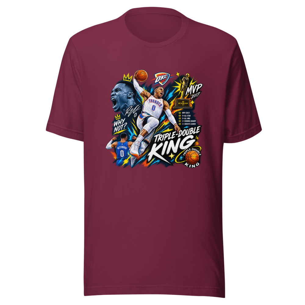 Russell Westbrook Triple-Double King T-Shirt - Image 6
