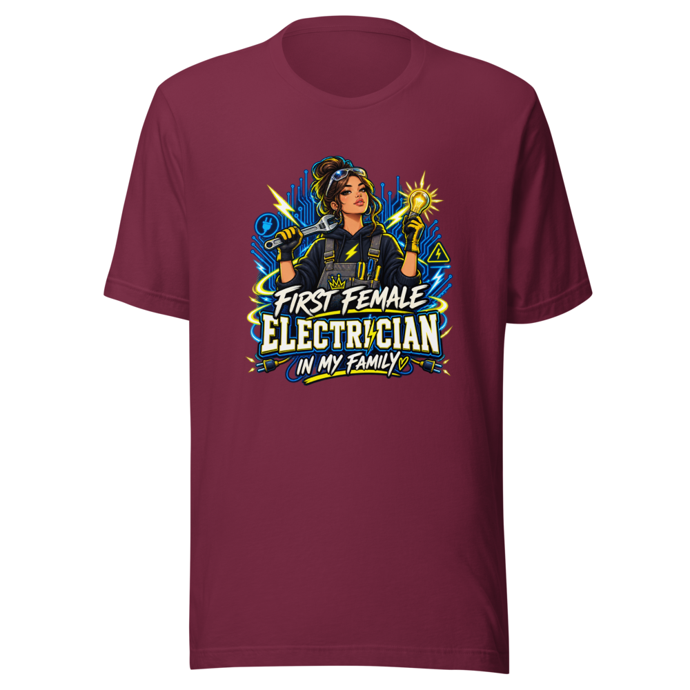 First Female Electrician Family T-Shirt - Image 6