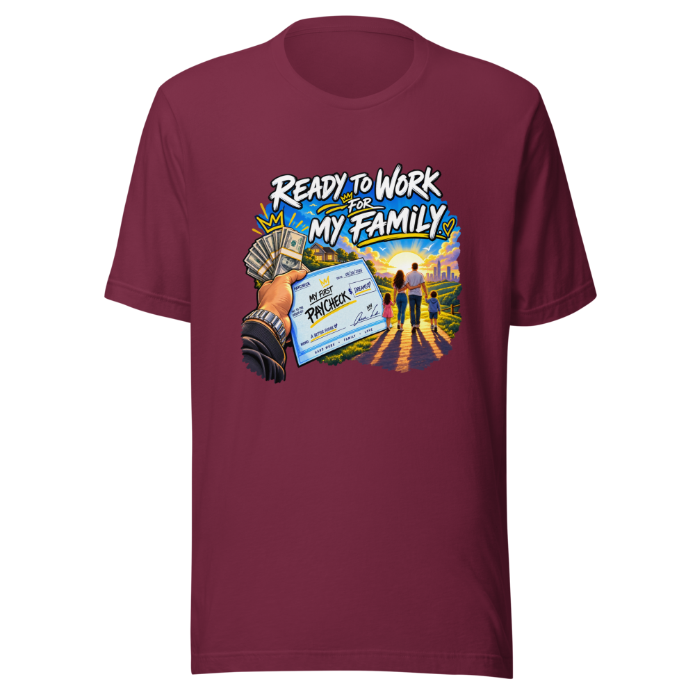 First Paycheck Feels: Family First T-Shirt - Image 6