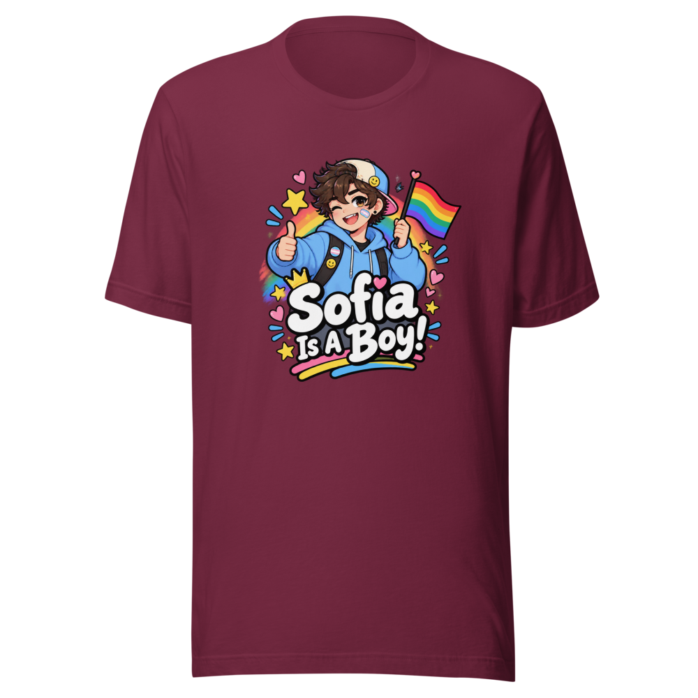 Sofia Is A Boy Trans Pride T-Shirt - Image 6