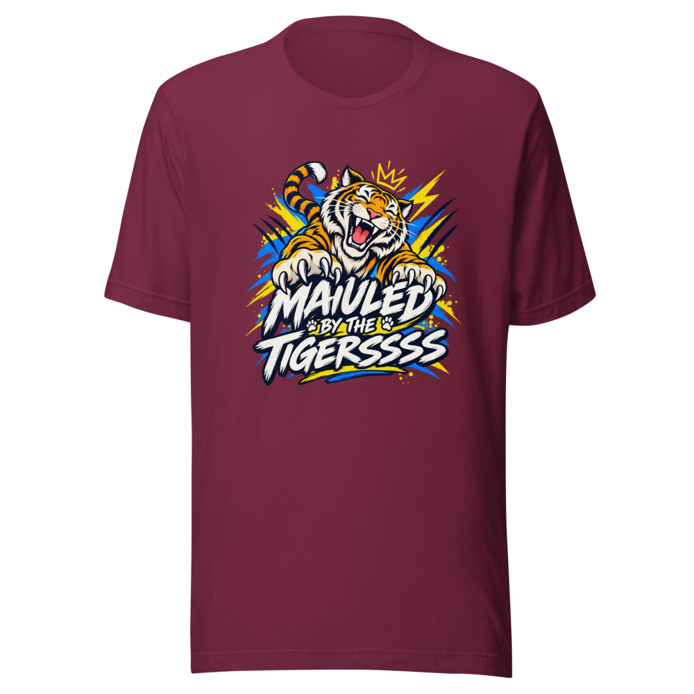 MAULED BY THE TIGERSSSS Funny Meme T-Shirt - Image 6