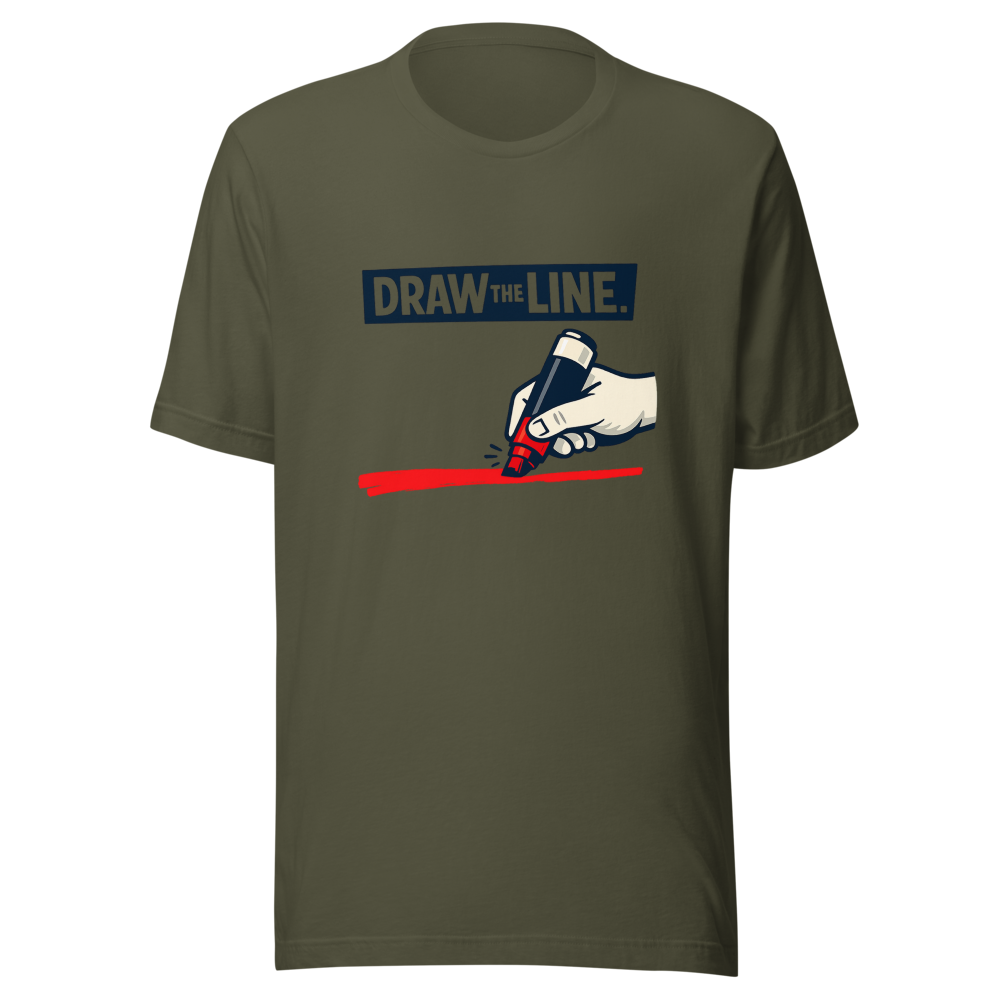 Draw The Line Funny Weight Loss Meme T-Shirt - Image 10