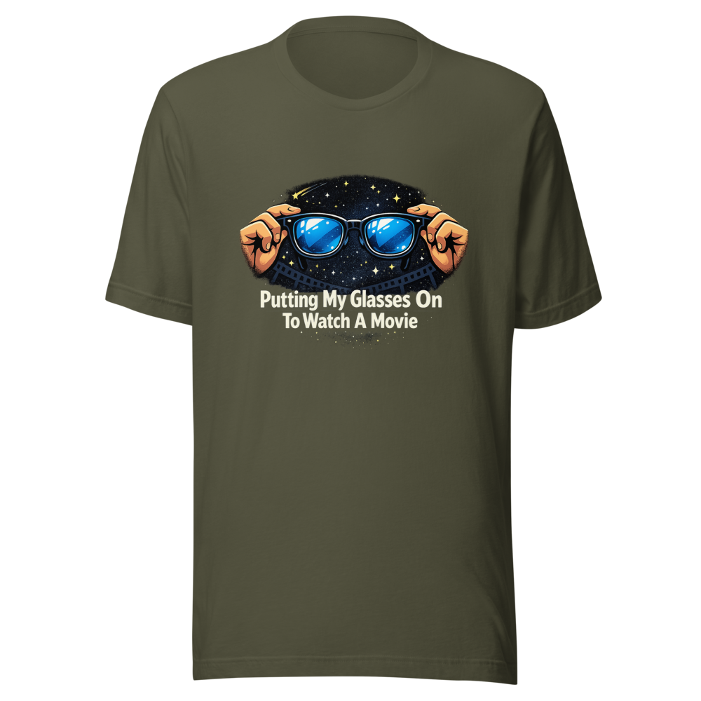 Putting My Glasses On To Watch Movie T-Shirt - Image 10