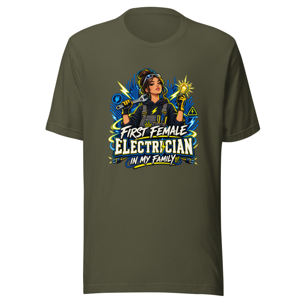 First Female Electrician Family T-Shirt - Image 10