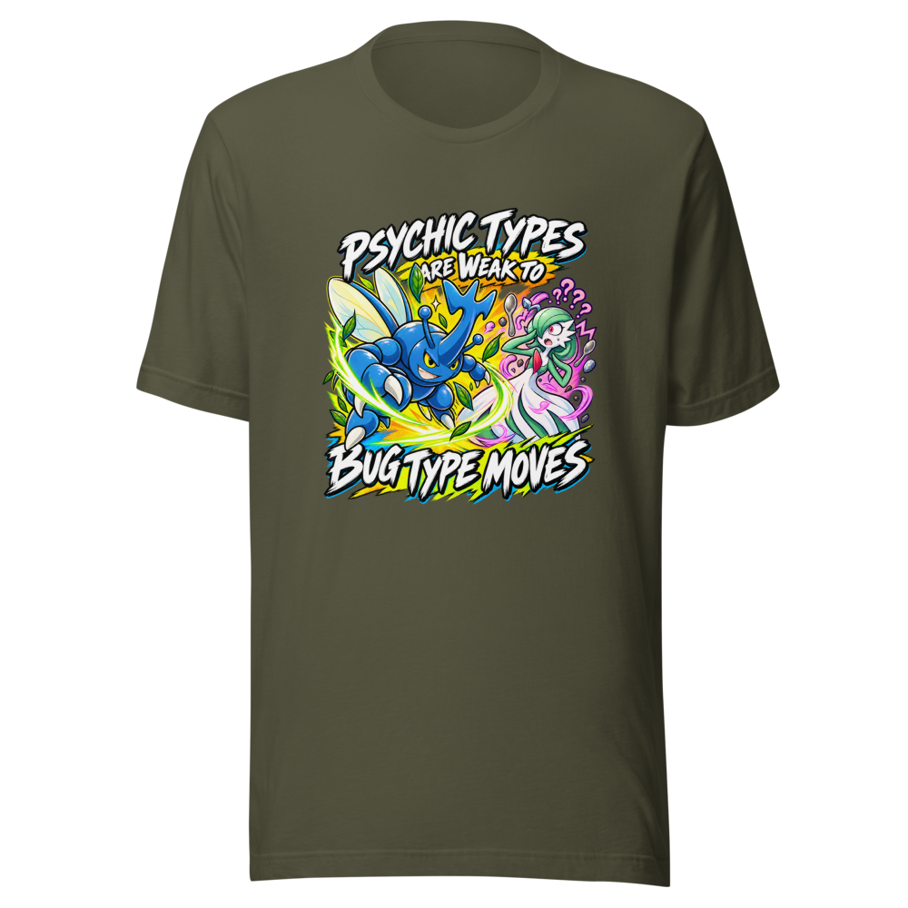 Psychic Types Weak to Bug Moves T-Shirt - Image 10