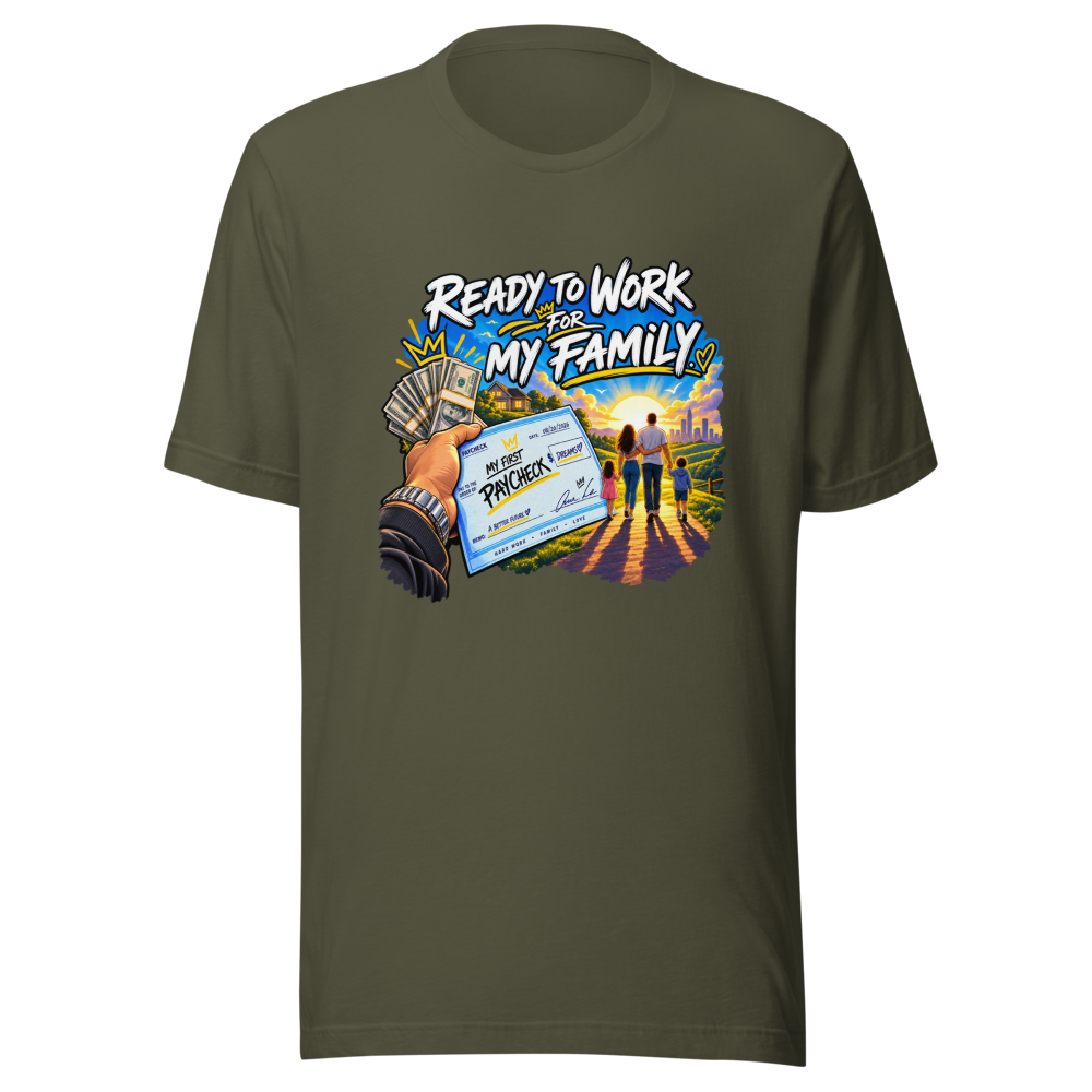 First Paycheck Feels: Family First T-Shirt - Image 10