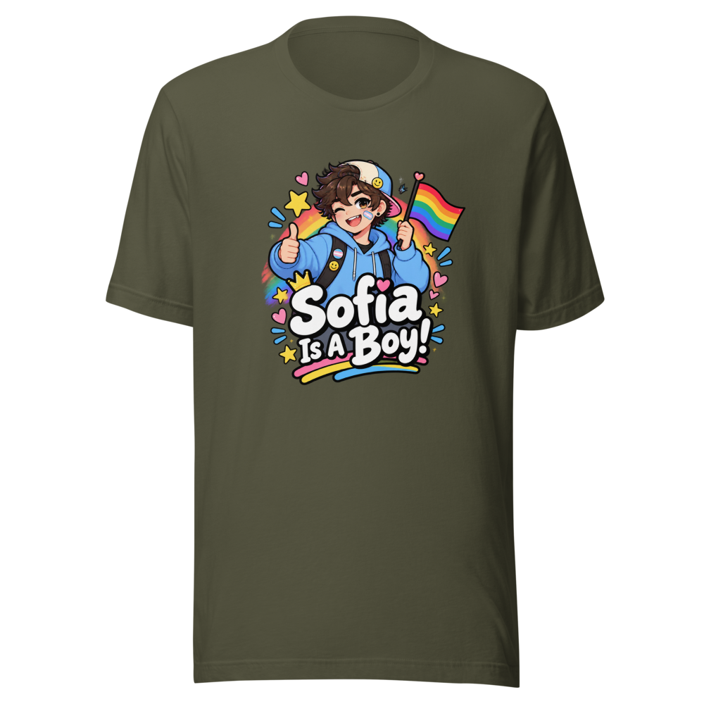 Sofia Is A Boy Trans Pride T-Shirt - Image 10