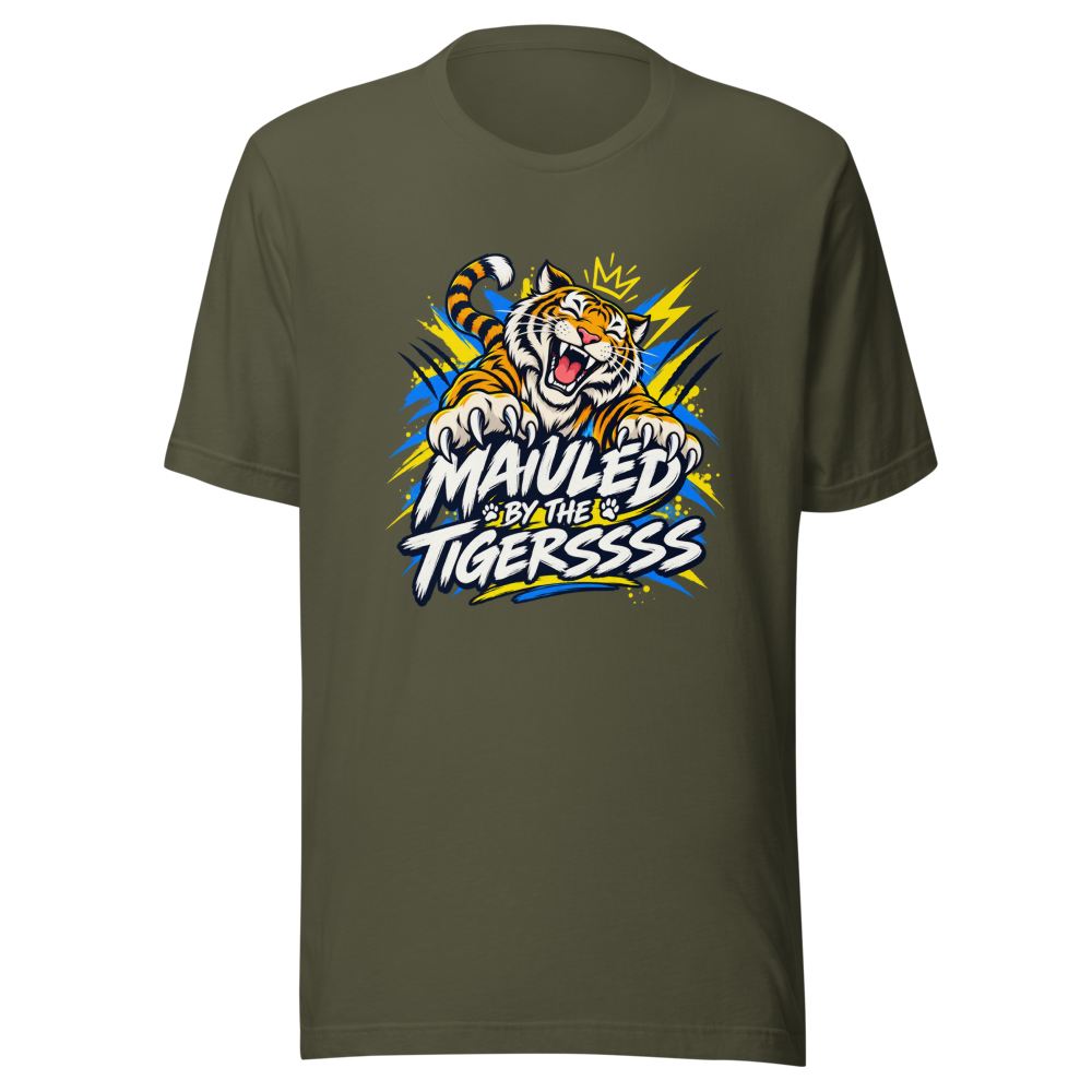 MAULED BY THE TIGERSSSS Funny Meme T-Shirt - Image 10