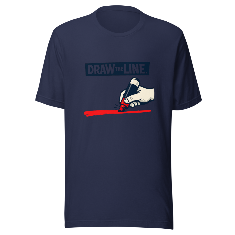 Draw The Line Funny Weight Loss Meme T-Shirt - Image 4