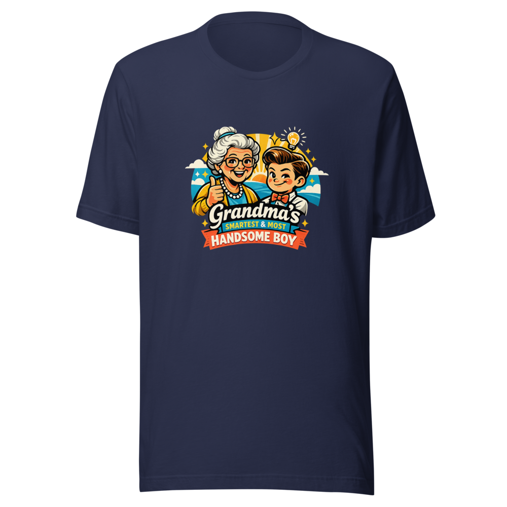 Grandma's Smartest & Most Handsome Boy Tee - Image 4