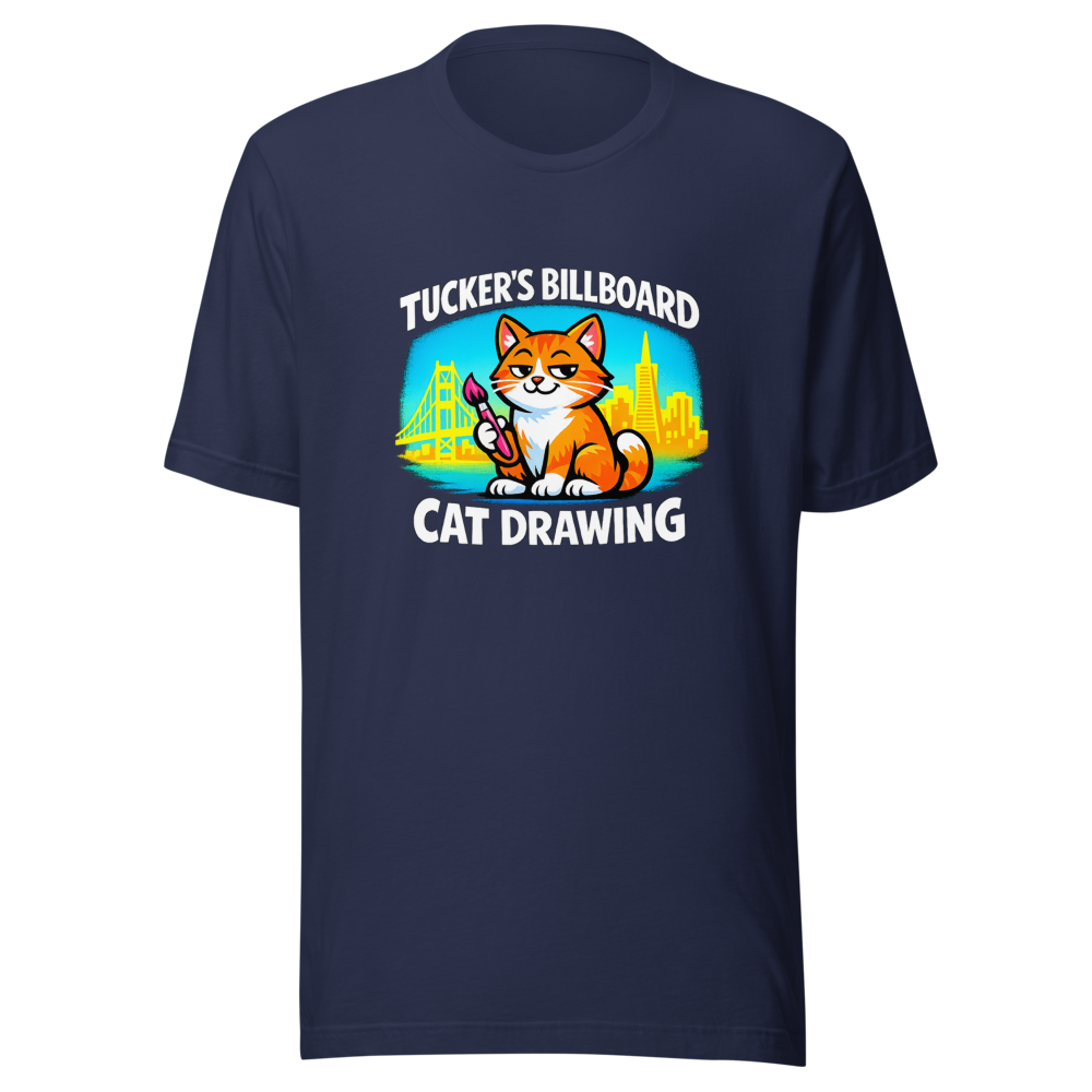 Tucker's Billboard Cat Drawing T-Shirt - Image 4
