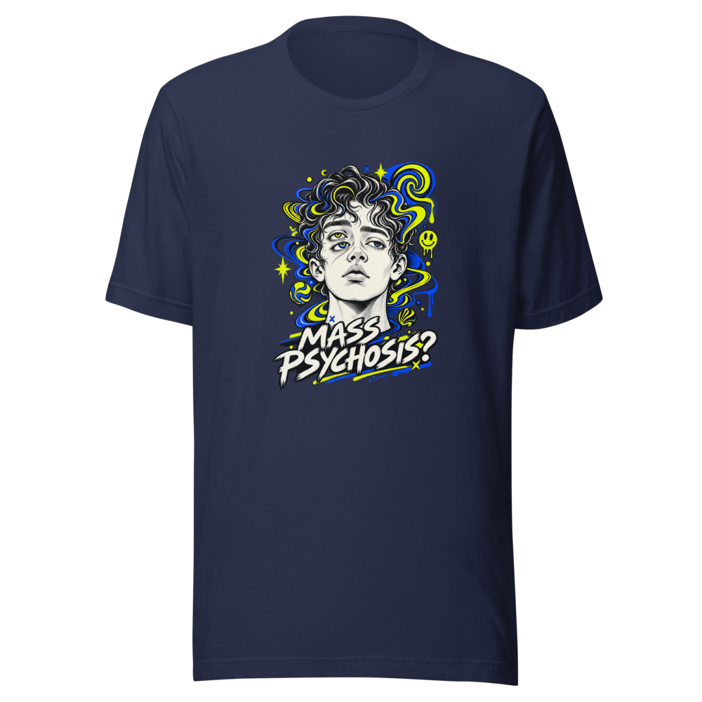 Mass Psychosis Meme T-Shirt - Is He Real? - Image 4