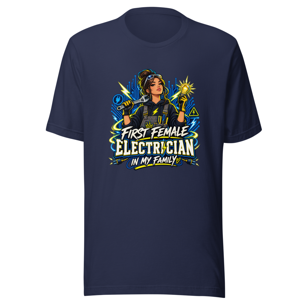 First Female Electrician Family T-Shirt - Image 4