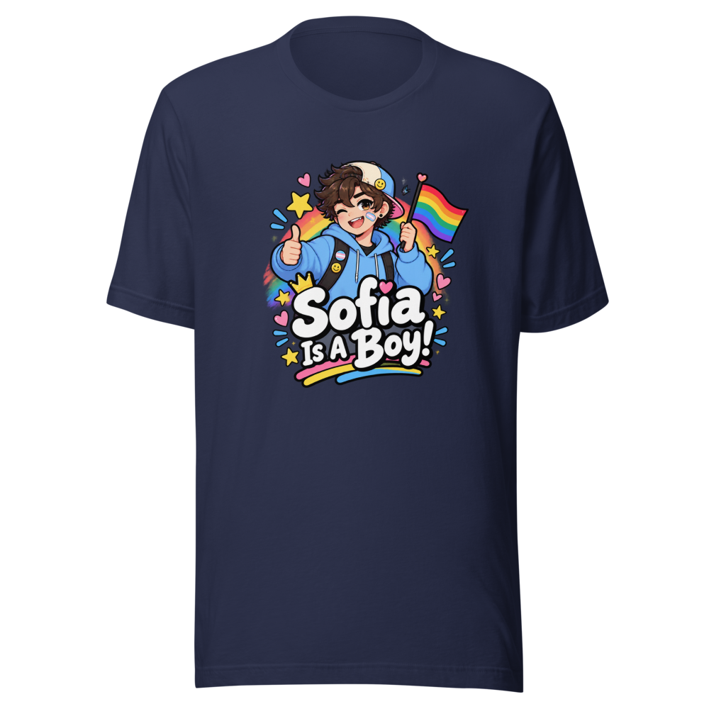 Sofia Is A Boy Trans Pride T-Shirt - Image 4