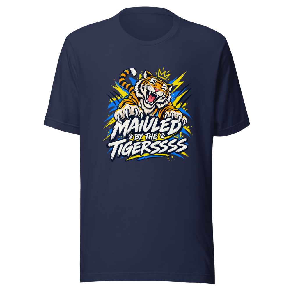 MAULED BY THE TIGERSSSS Funny Meme T-Shirt - Image 4