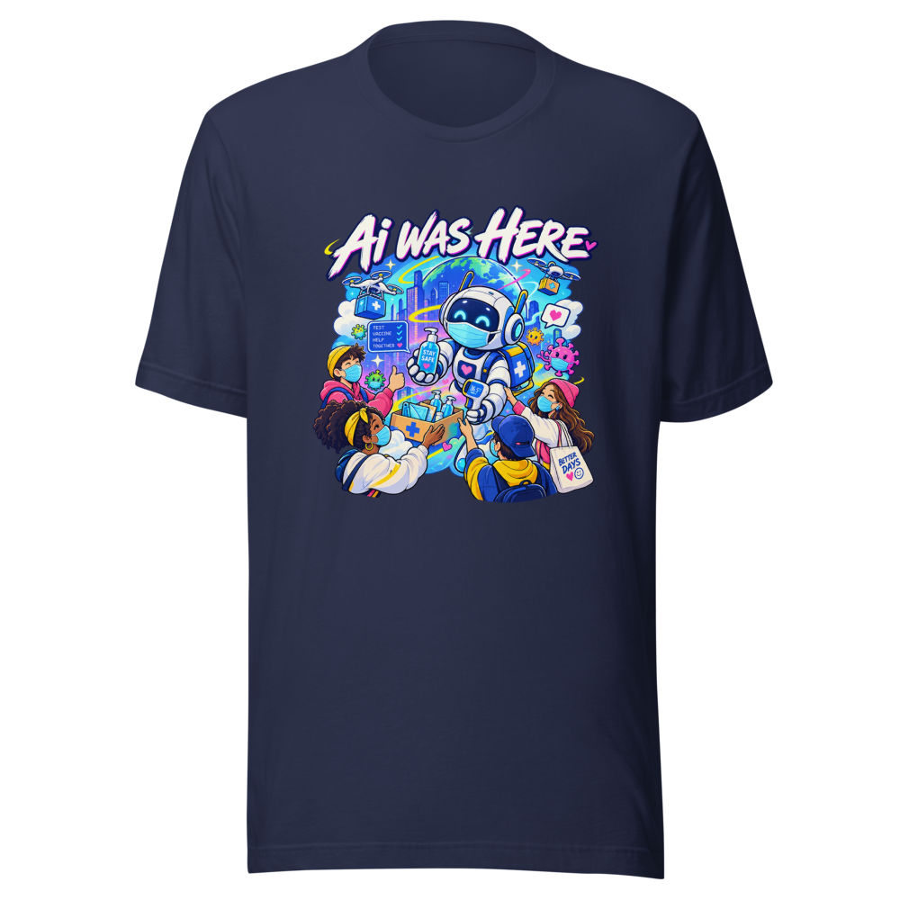 AI Was Here: Viral Covid Times Tee - Image 4