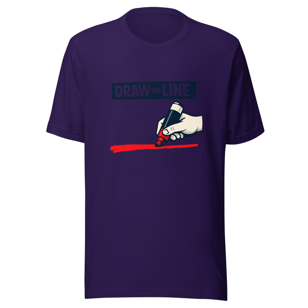Draw The Line Funny Weight Loss Meme T-Shirt - Image 3