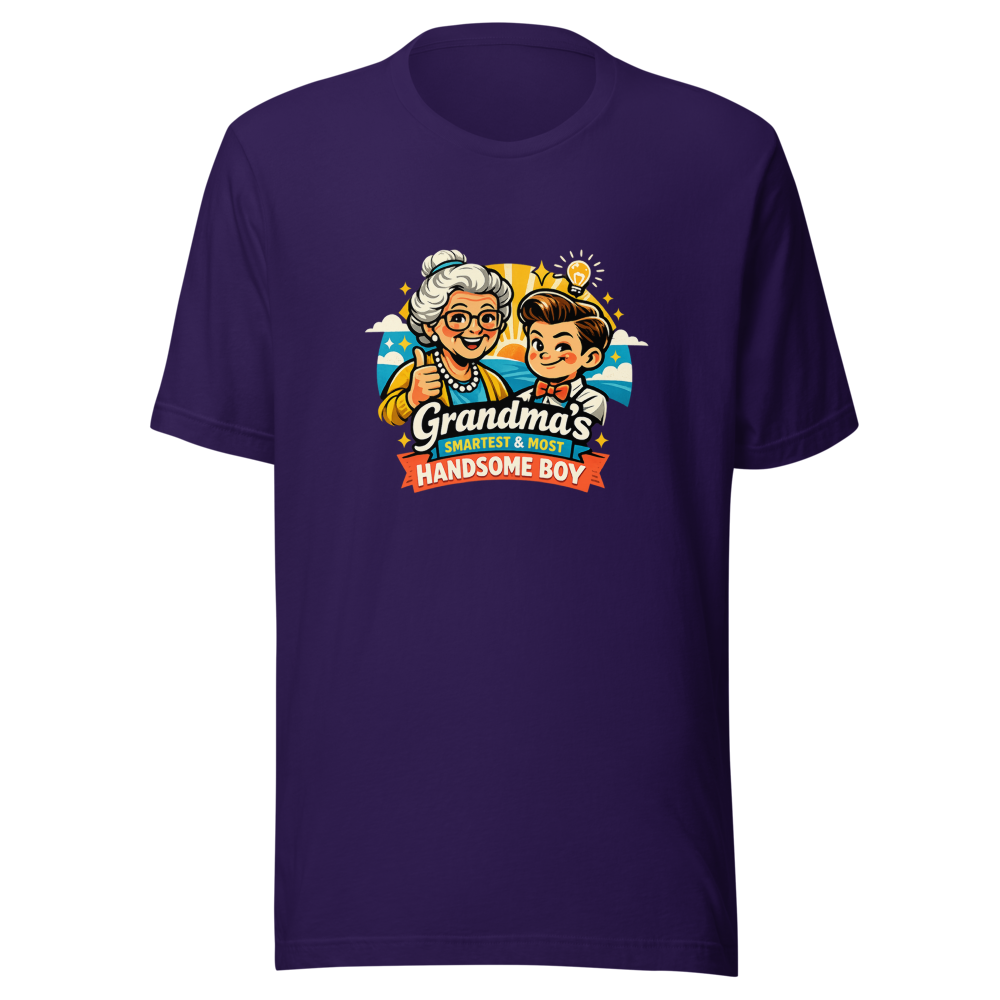 Grandma's Smartest & Most Handsome Boy Tee - Image 3