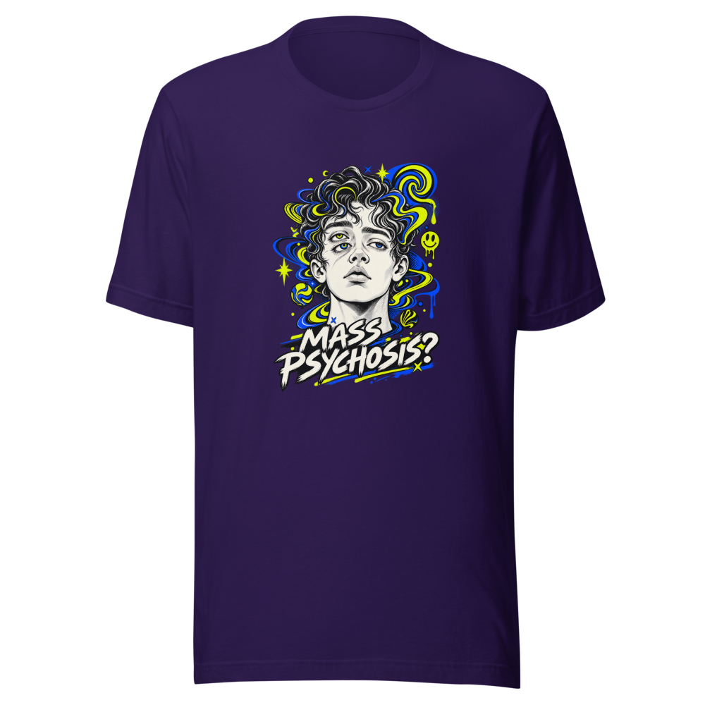 Mass Psychosis Meme T-Shirt - Is He Real? - Image 3