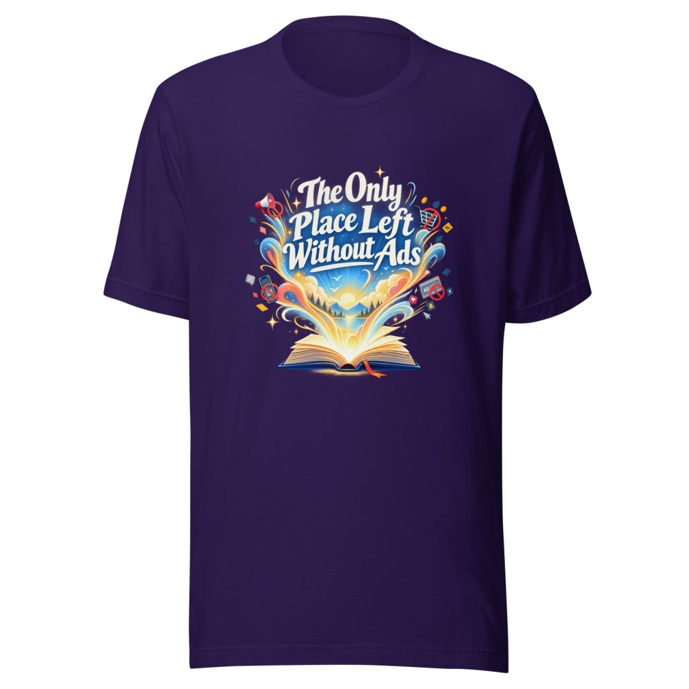 Escape the Ads: Book Lover's Tee - Image 3