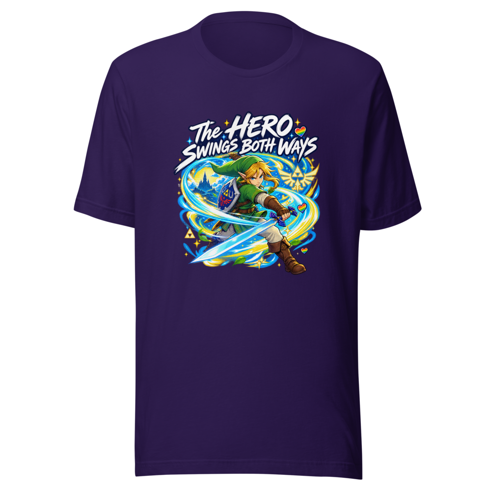 The Hero Swings Both Ways Zelda T-Shirt - Image 3