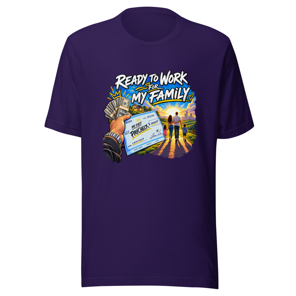 First Paycheck Feels: Family First T-Shirt - Image 3