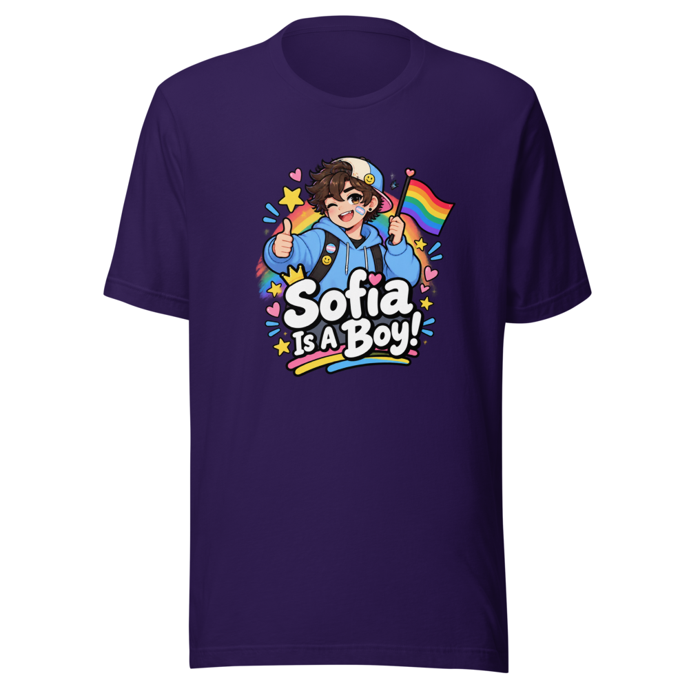 Sofia Is A Boy Trans Pride T-Shirt - Image 3