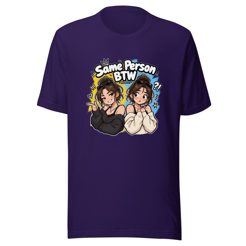 Same Person BTW Funny Meme T-Shirt - Image 3