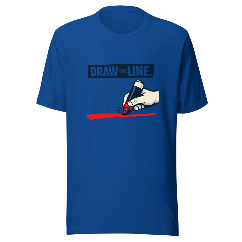 Draw The Line Funny Weight Loss Meme T-Shirt - Image 8