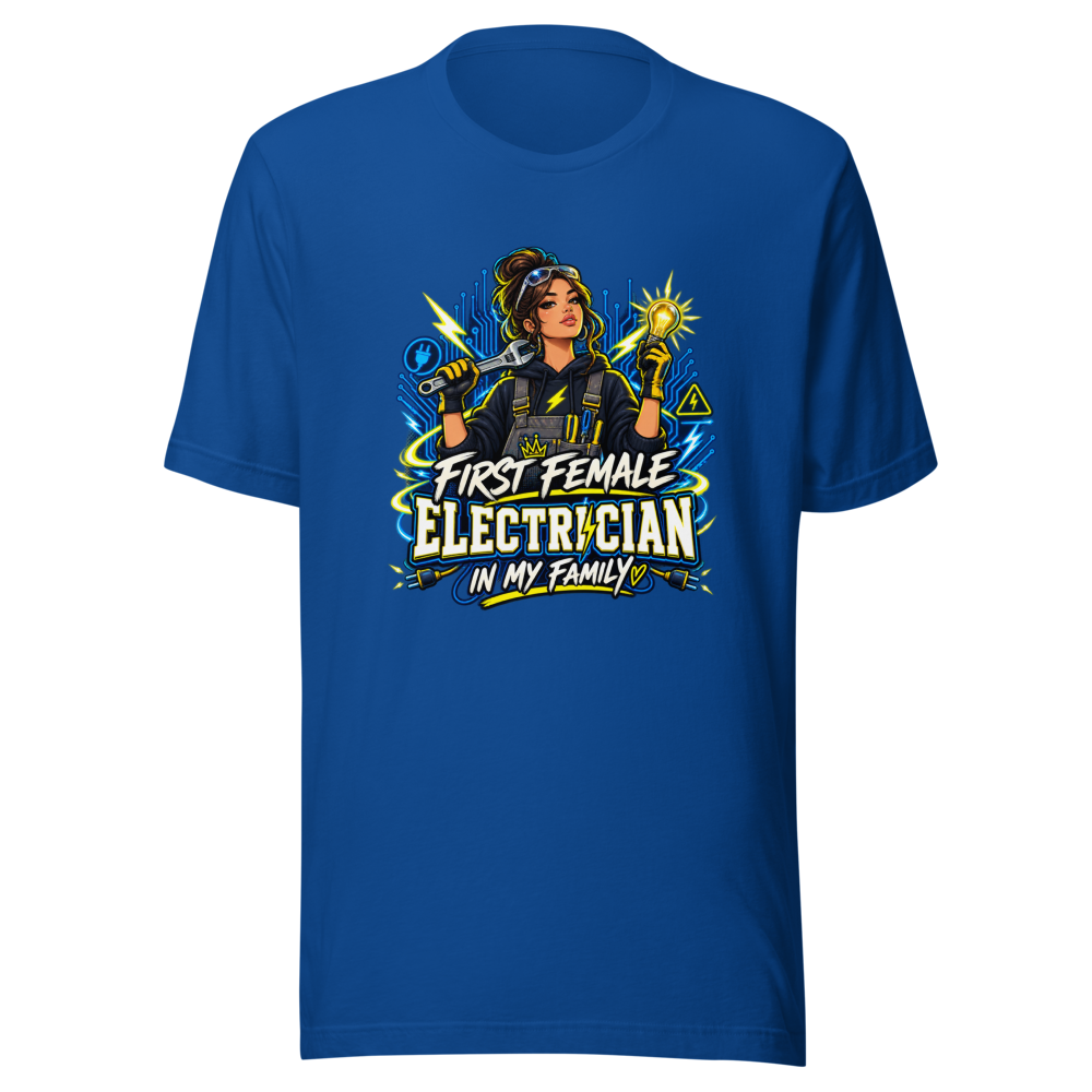 First Female Electrician Family T-Shirt - Image 8