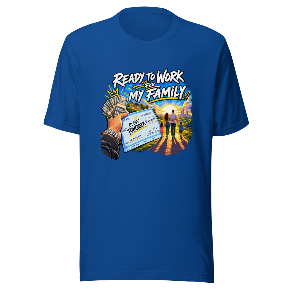 First Paycheck Feels: Family First T-Shirt - Image 8