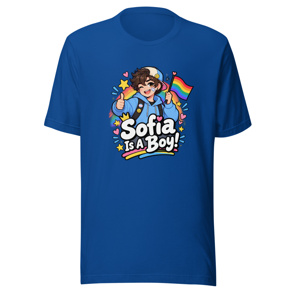 Sofia Is A Boy Trans Pride T-Shirt - Image 8